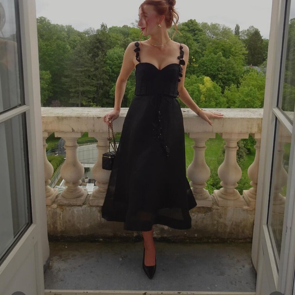 ZIMMERMANN NATURA BLACK CORSET MIDI DRESS - Picture 6 of 17